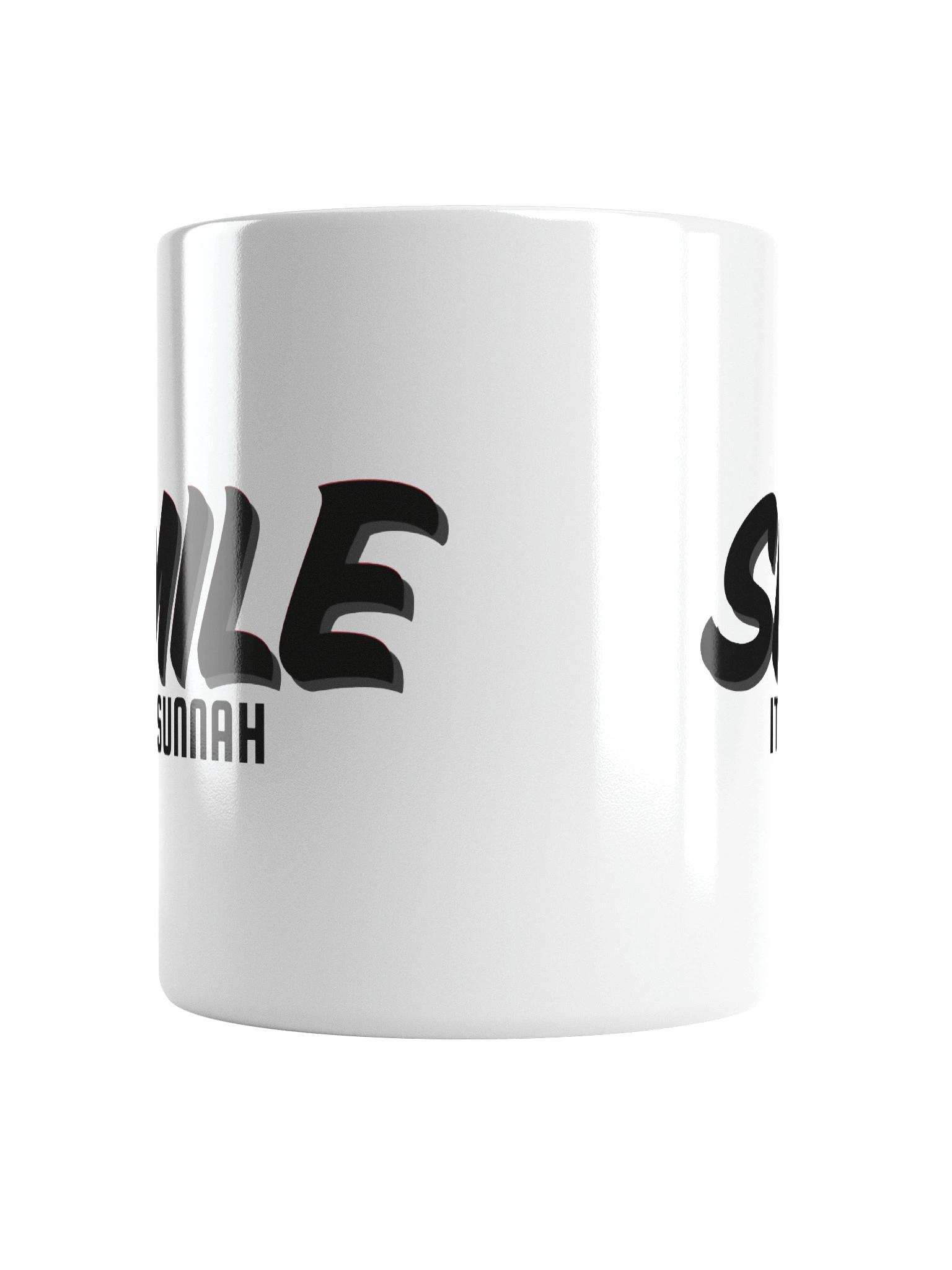 White "Smile It's Sunnah" Mug in Black product image (6)