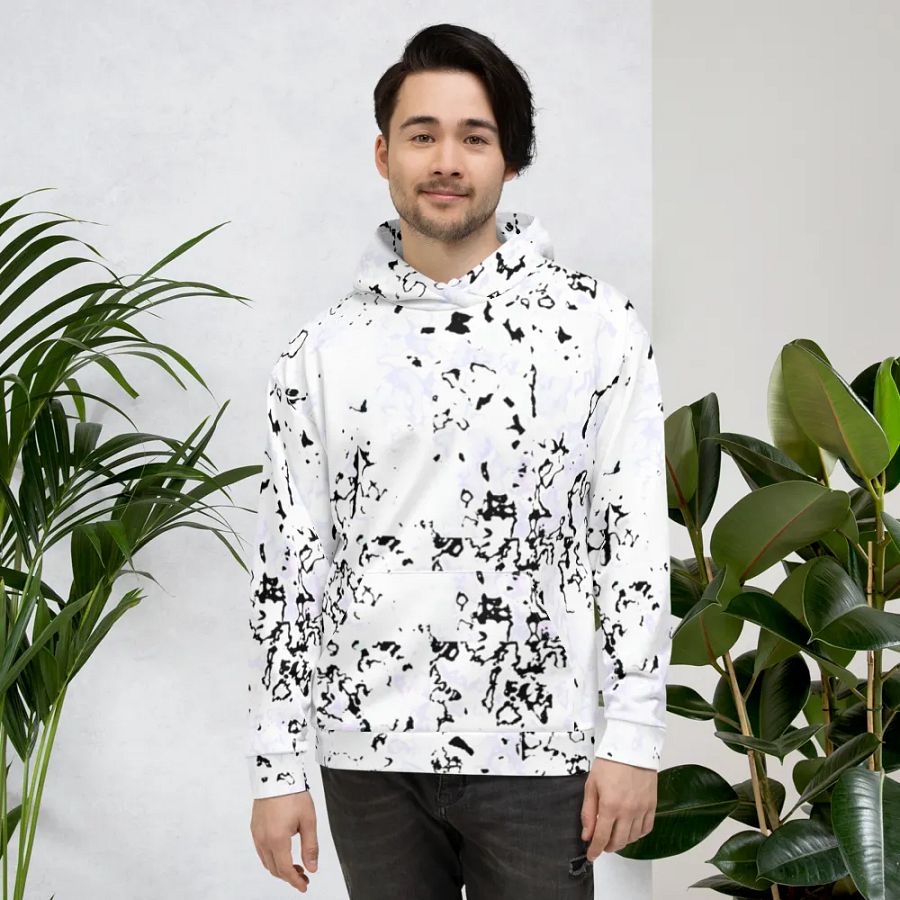 Abstract Nearly Monochrome Unisex Pull Over Hoodie product image (8)