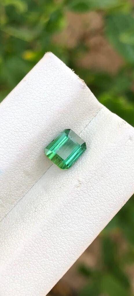 NATURAL TOURMALINE GREEN COLOR EMERALD CUT GEMSTONE FOR MEN’S RING, 1.65 CARATS product image (5)