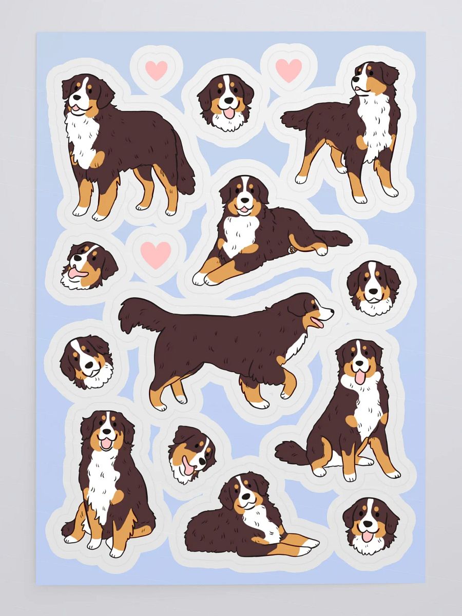 Bernese Mountain Dog Cartoon Sticker Sheet product image (4)