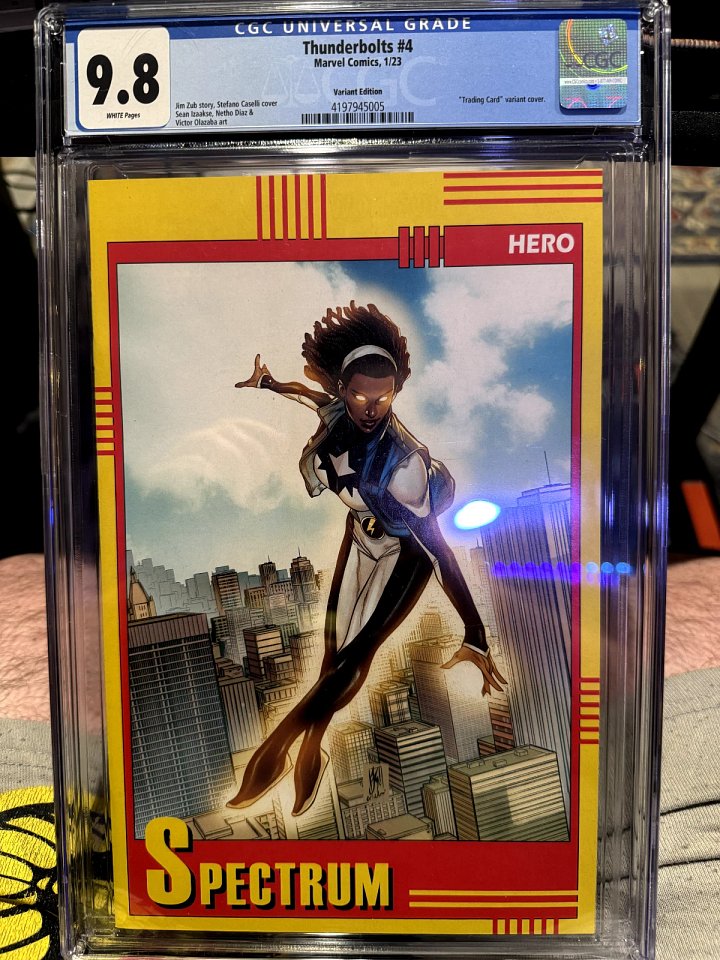 Thunderbolts #4 (Jan 2023) – 9.8 CGC – Spectrum (Monica Rambeau) – Stefano Caselli Trading Card Variant product image (1)