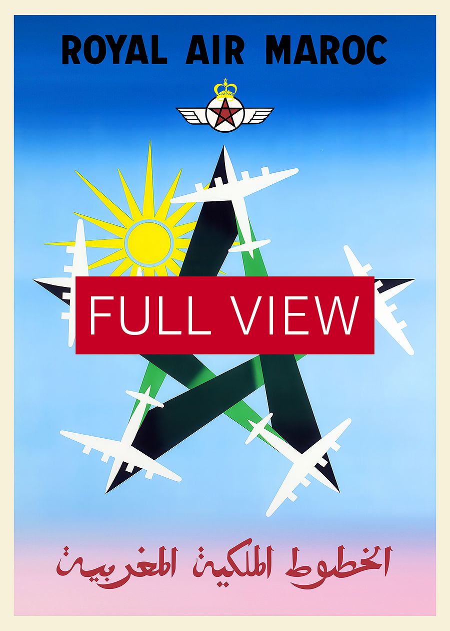 Royal Air Maroc 1955, Morocco vintage travel poster — retro travel poster, vintage travel print product image (4)