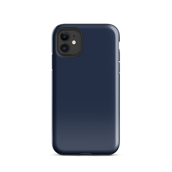 Navy Blue Solid Colour iPhone® Glossy Tough Case product image (2)