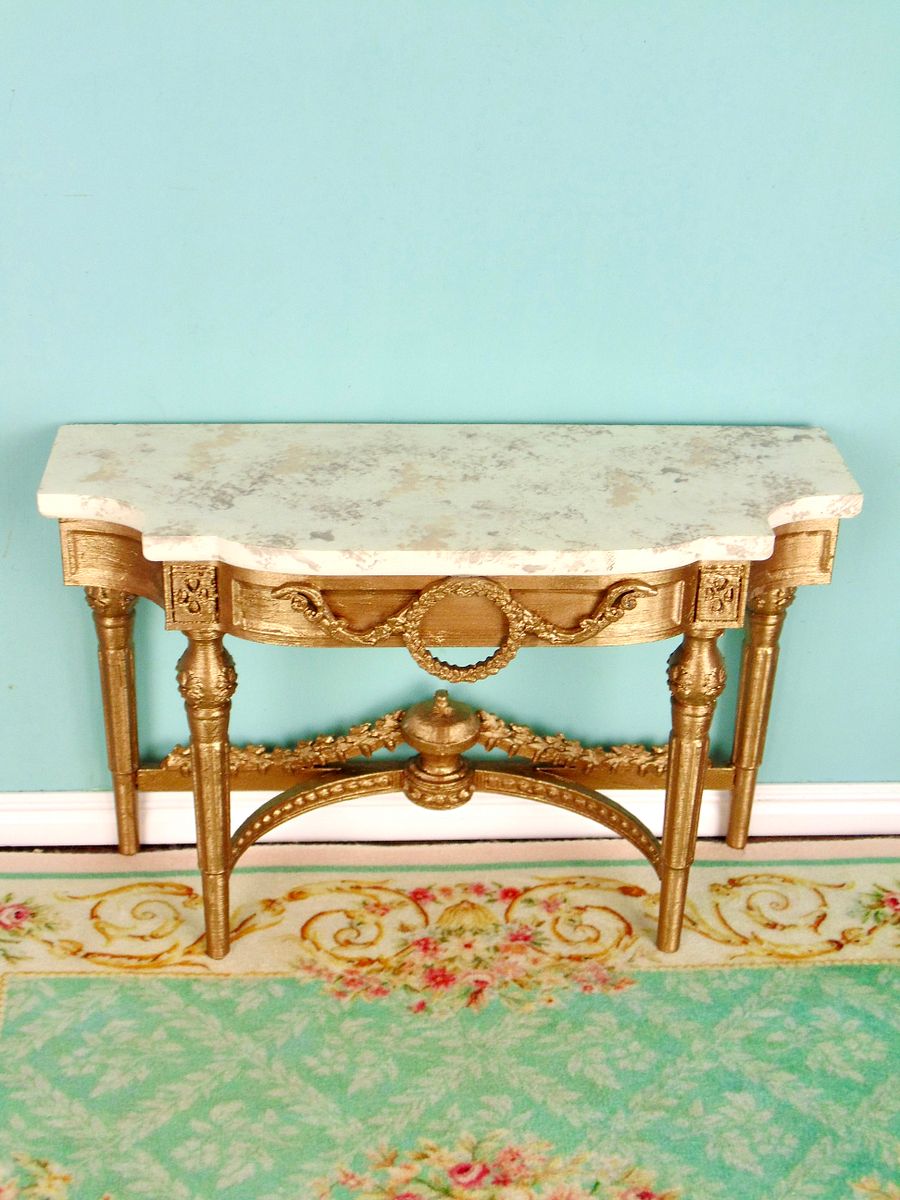 1:6 scale console table for 12” fashion dolls GOLD product image (3)