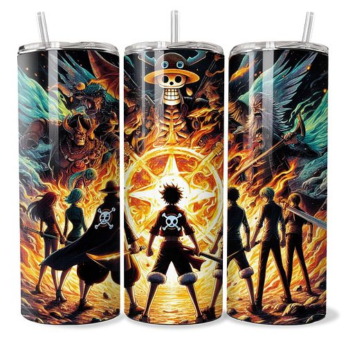 🔥 The Straw Hat Crew faces off against the Yonko in a clash of legends! ⚔️ This 20oz stainless steel tumbler is pure fire for...