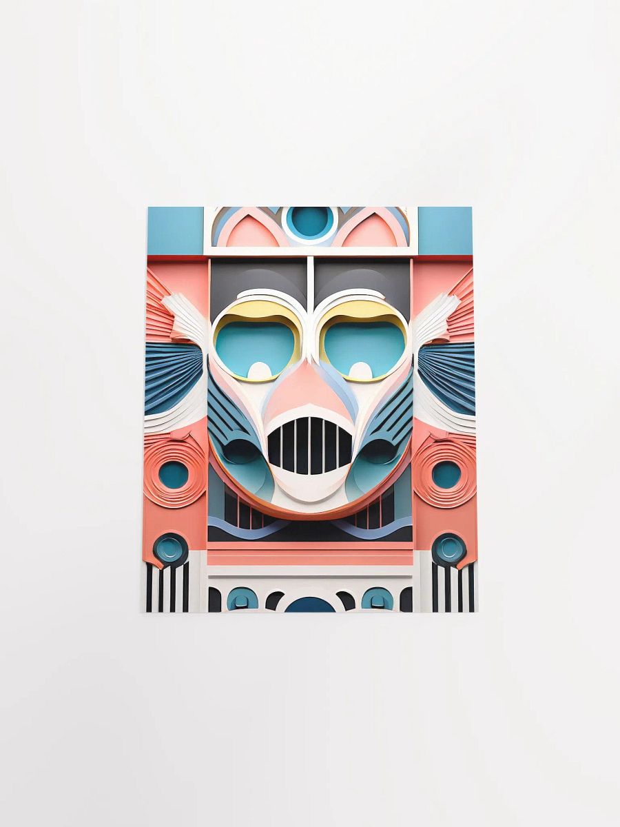 Pastel Robot Mask - Poster - Small and Standard Sizes - 8x10-11x14-12x16-16x20 Inches product image (13)