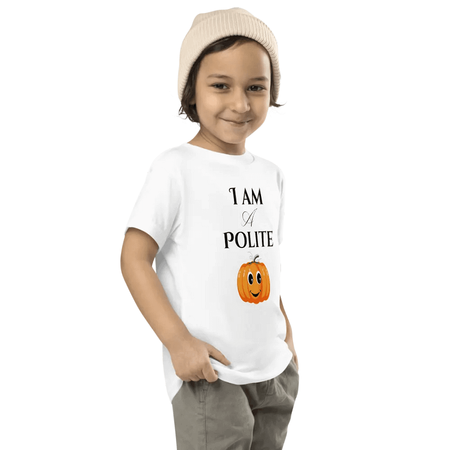 I Am a Polite Pumpkin Patch Toddler T-Shirt – Adorable Halloween Kids' Apparel product image (8)