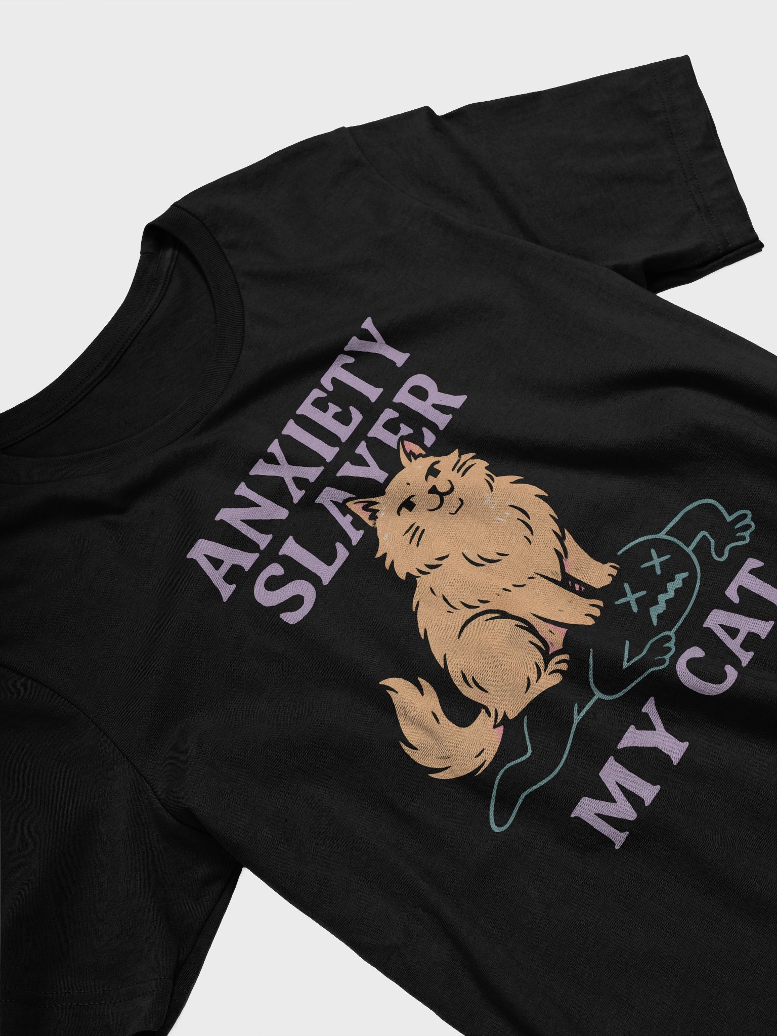Anxiety Slayer Cat T-Shirt product image (3)