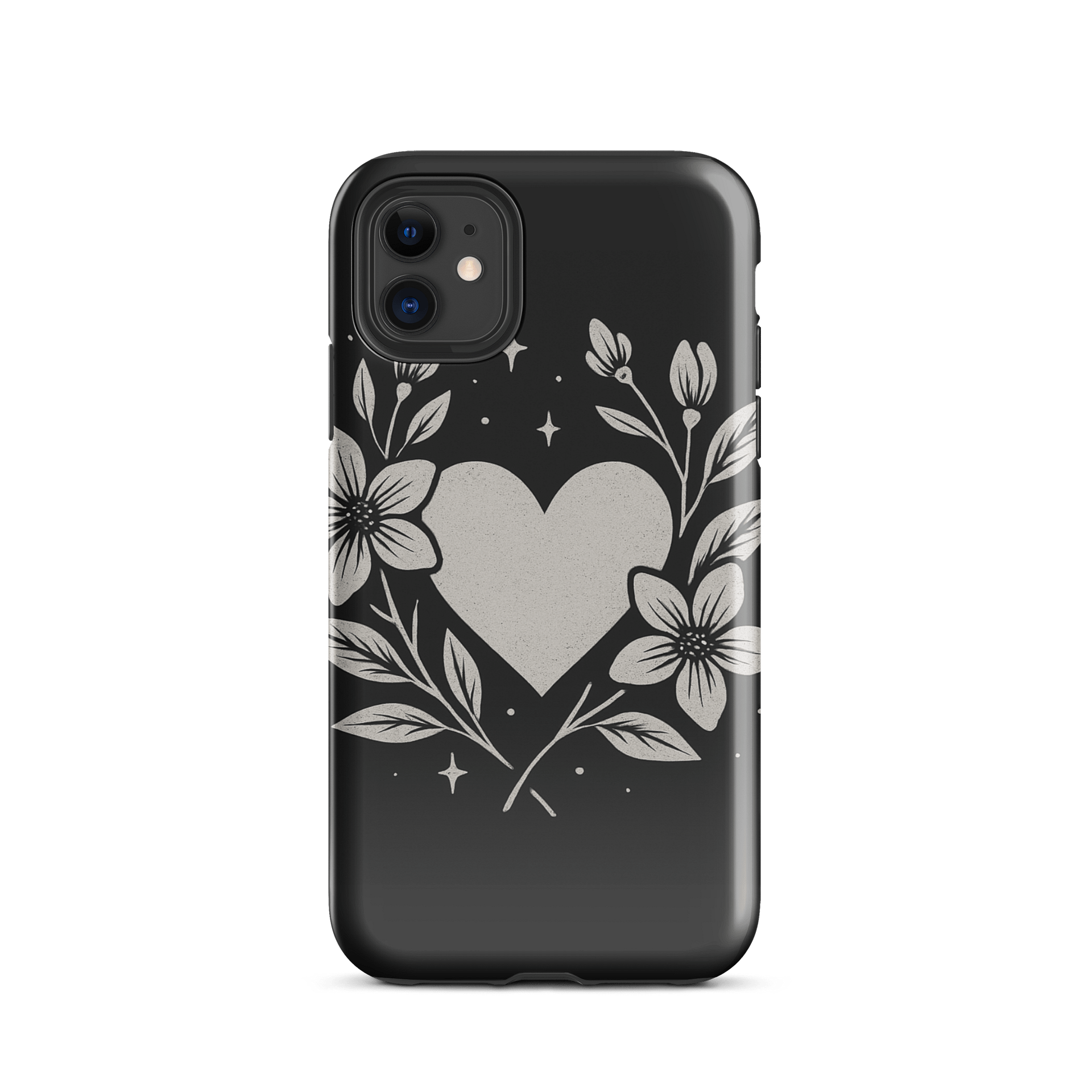Floral Heart Monochrome iPhone Tough Case product image (28)