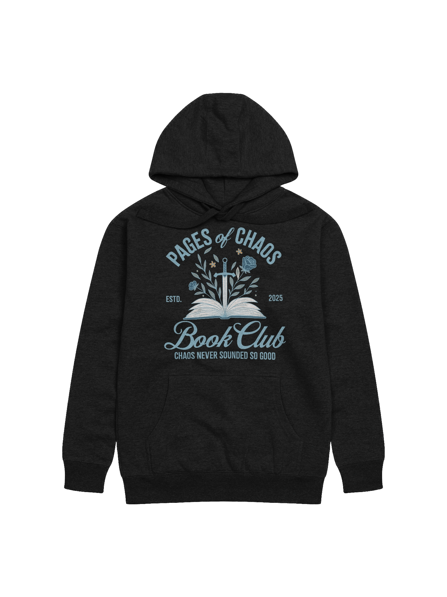 Pages of Chaos Book Club Hoodie (Front Logo, Dark) product image (1)