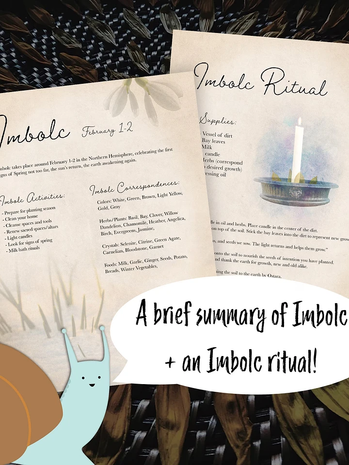 Imbolc Grimoire Page + Imbolc Ritual page! - Digital Download product image (1)