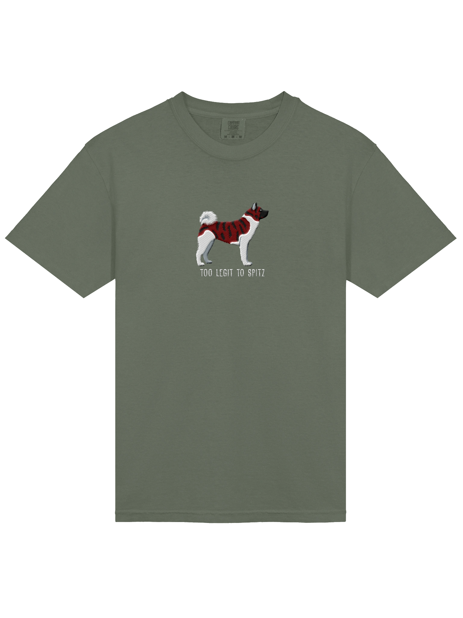 Too Legit to Spitz T-Shirt(Embroidered) of an American Akita(Brindle & White) product image (23)