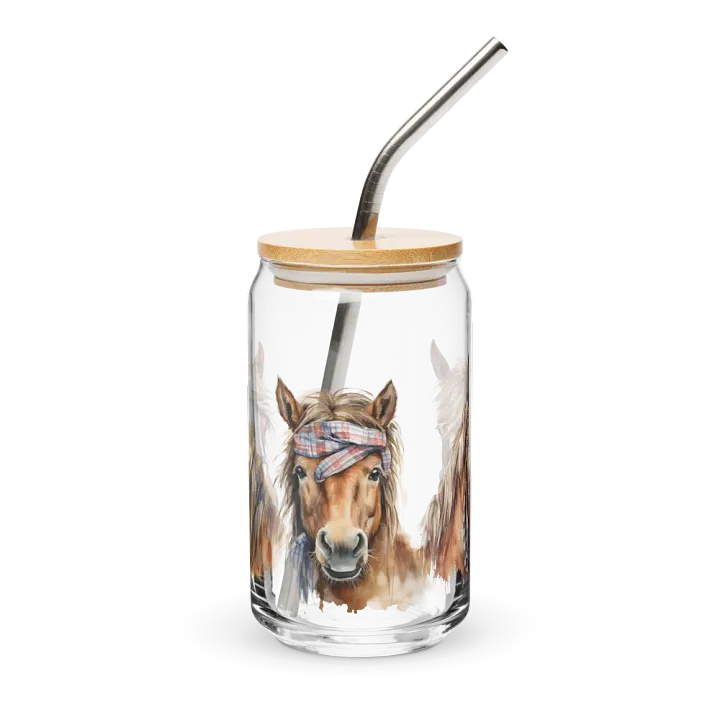 Equestrian Elegance Glass Can Sipper product image (1)