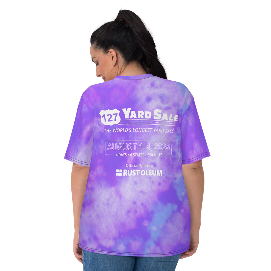 127 Yard Sale (2024) - All-Over Lavender Blue Tie-Dye Print Women's Crew Neck T-Shirt product image (7)