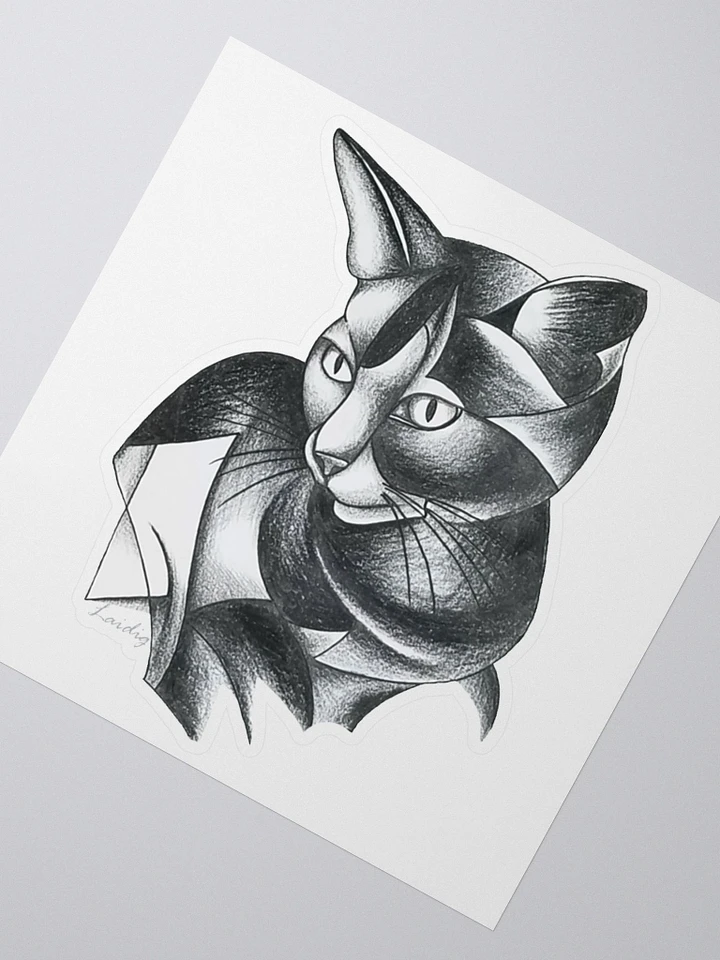 A cute cubist kitty Vinyl sticker product image (4)