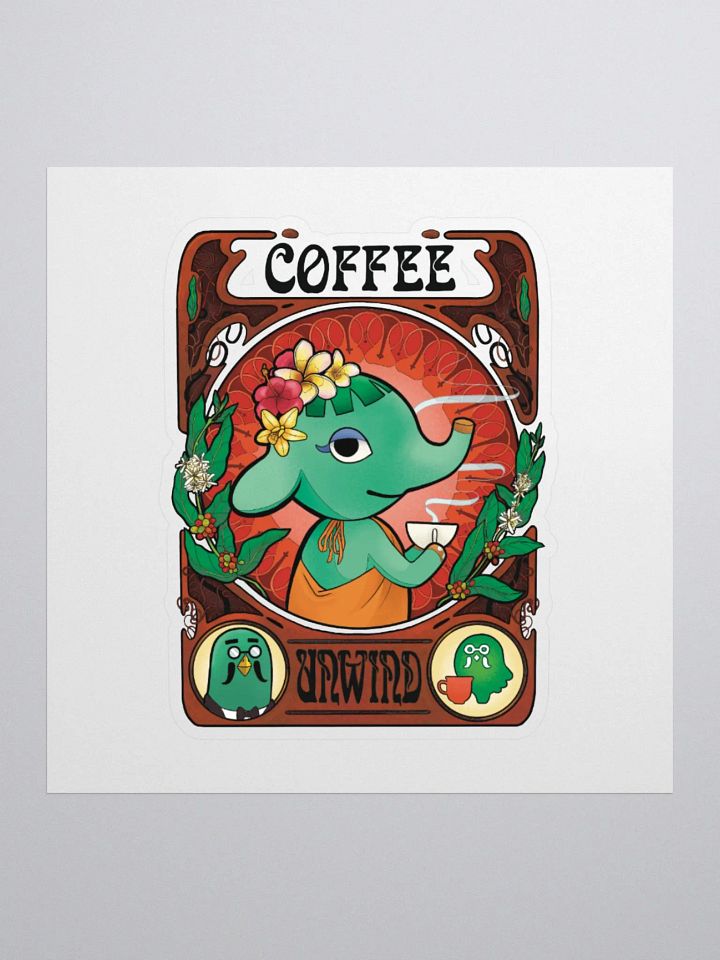 Art Nouveau Coffee-Core Opal Sticker product image (1)