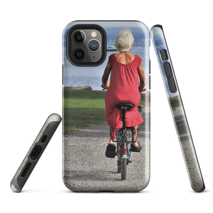 Vintage Bicycle Ride Phone Case Featuring an Elderly Woman product image (2)