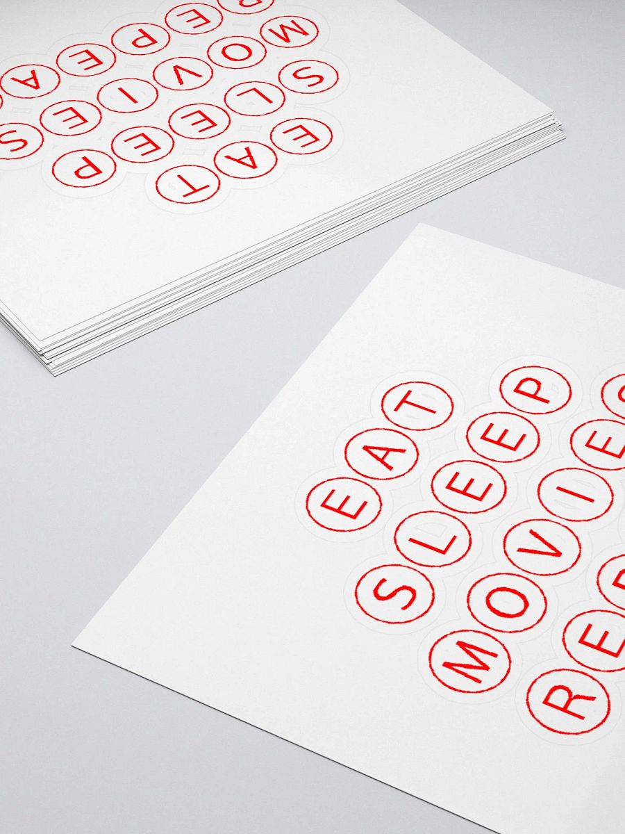 Eat Sleep Movies Repeat Sticker - Red product image (4)