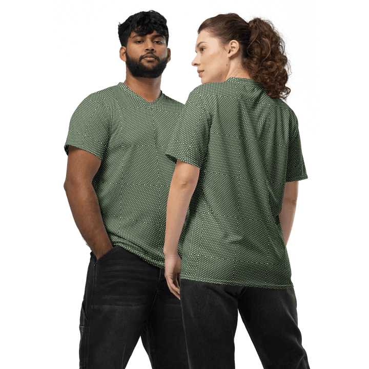 Abstract Reflecting Patchwork Circles Unisex V Neck Sports Jersey product image (1)