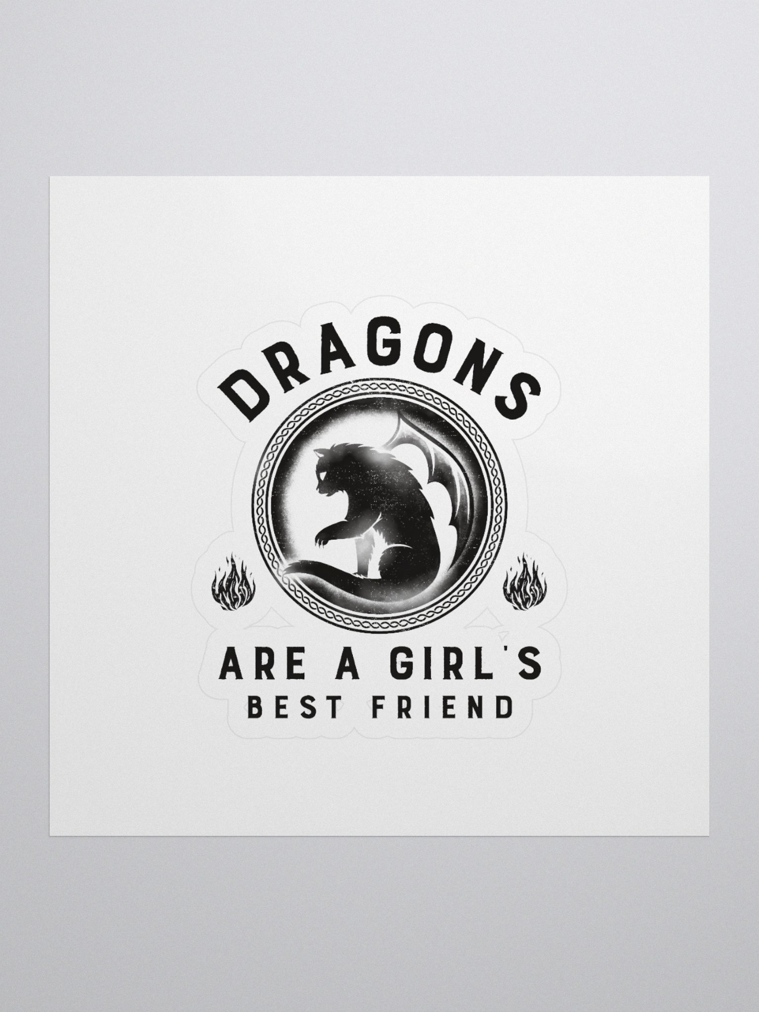 Dragons Are A Girl's Best Friend Dragon Cat Girl Woman Friendship Sticker product image (1)