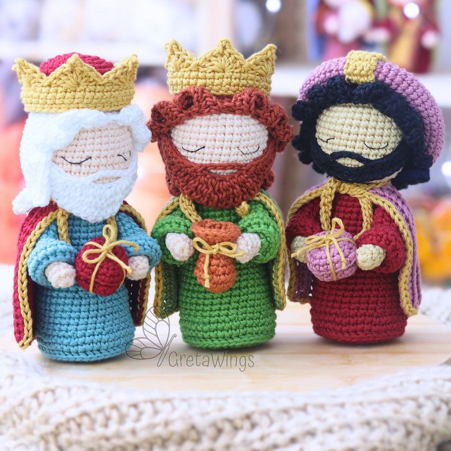 Nativity Crochet Pattern Amigurumi: Mary, Joseph, Baby Jesus, Three Wise Men, Angel, Star of Bethlehem by GretaWings (digital download) product image (5)