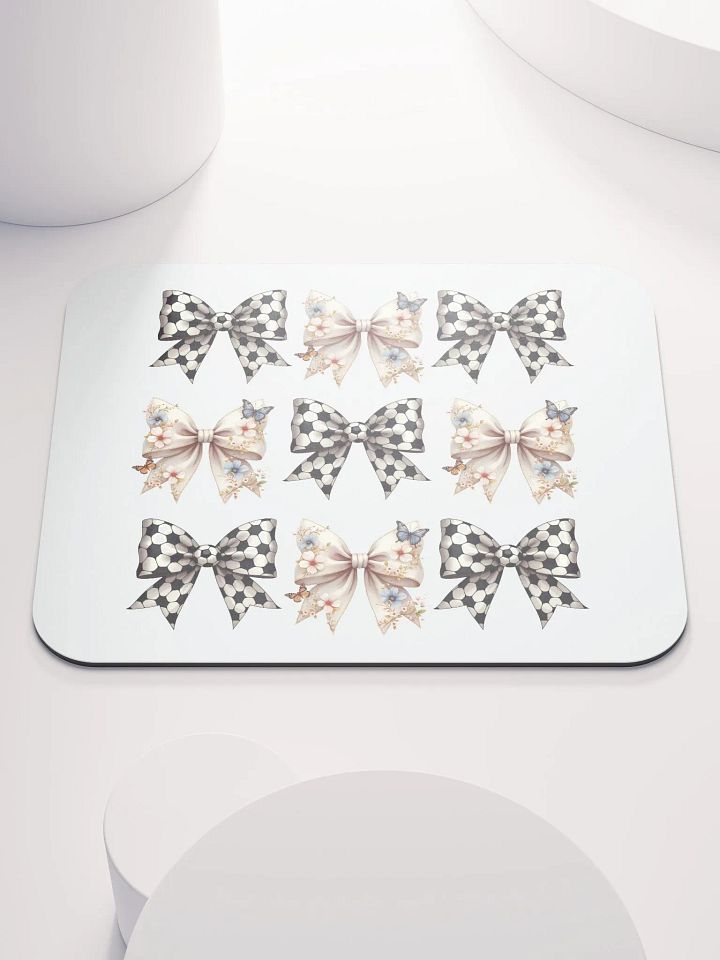 Spring Bows Soccer Charming Grid Mouse Pad product image (2)