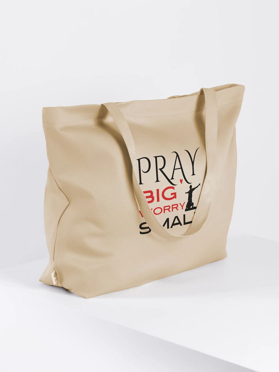 Pray Big, Worry Small Christian Faith Organic Tote Bag product image (3)