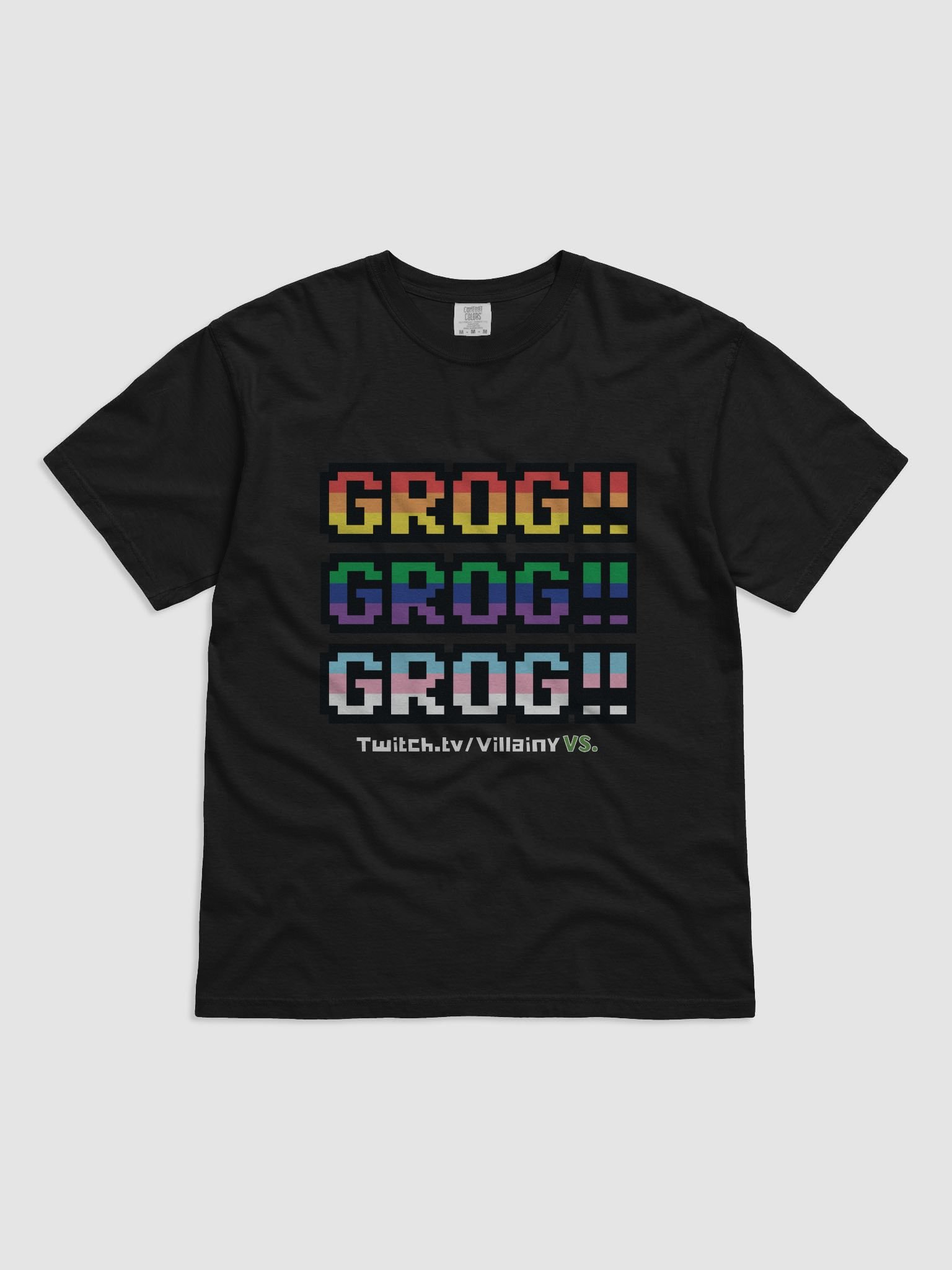 Villainy VS Grog Grog Grog!! Dark Tee (Pride Colours) product image (2)