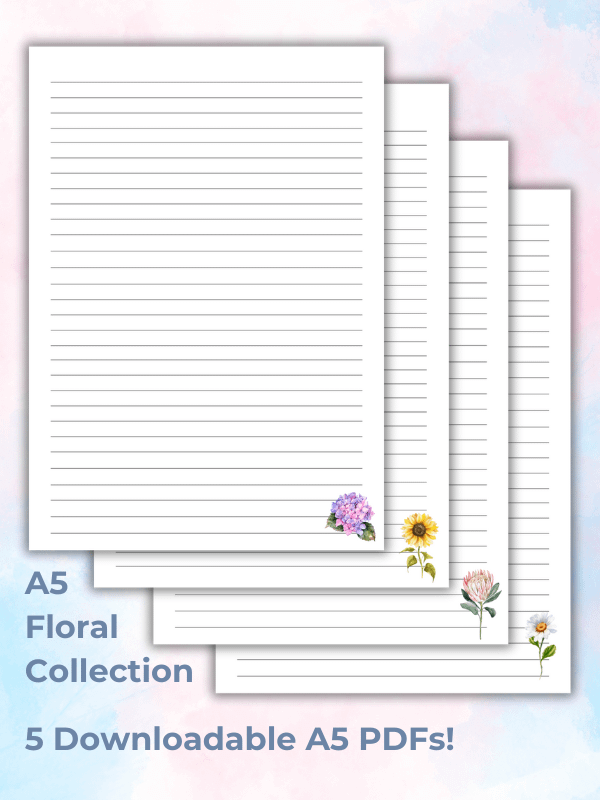A5 Lined Pages - Floral Collection
