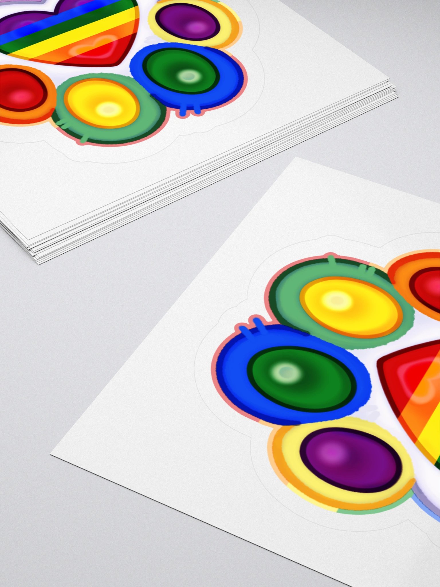 Rainbow Pride Paw Print Kiss Cut Stickers product image (13)