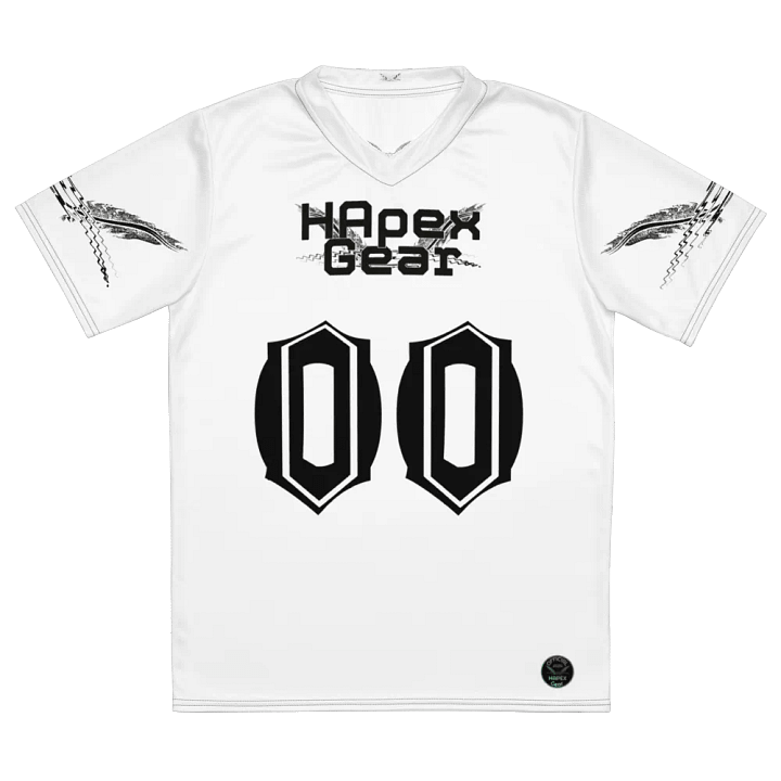 Neffex - White - Recycled Unisex Sports Jersey - Black HApex Gear Black Logo product image (2)
