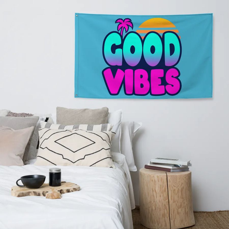 GOOD VIBES FLAG (BLUE) product image (4)