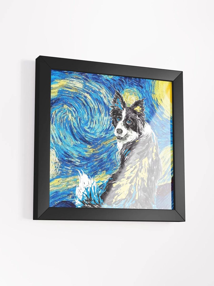 Border Collie Surrealism Starry Night Framed Wall Art product image (3)