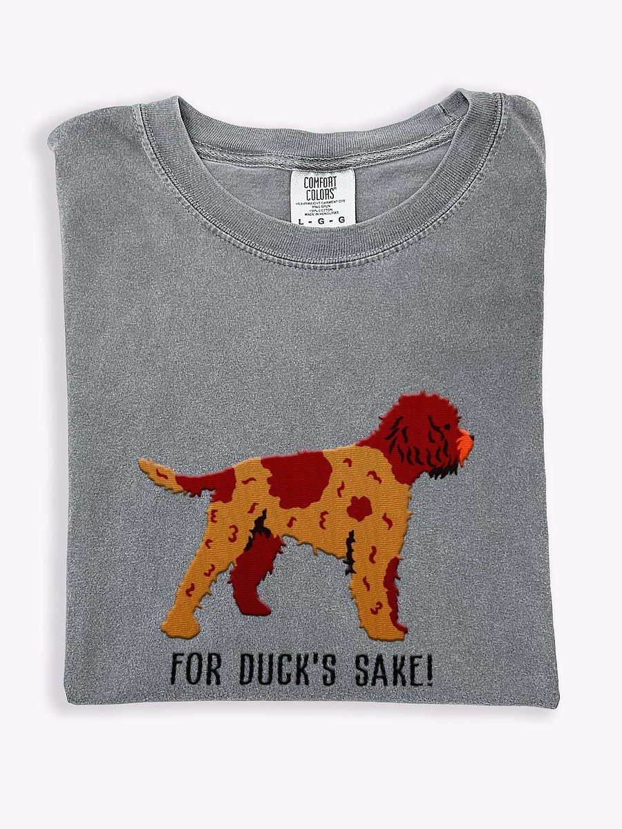 For Duck's Sake! T-Shirt(Embroidered) of a Lagotto Romagnolo(Liver Roan) product image (1)