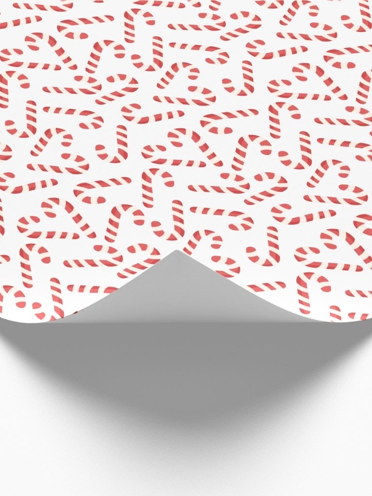 Vintage Candy Canes Christmas Gift Wrapping Paper product image (2)