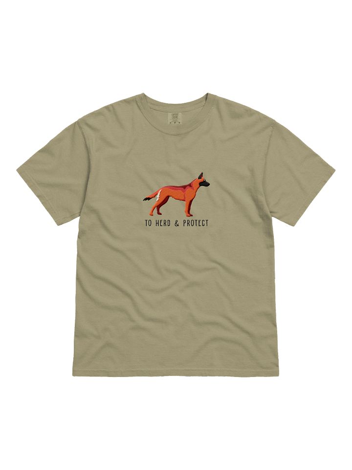 To Herd and Protect T-Shirt(Embroidered) of a Belgian Malinois(Red) product image (1)