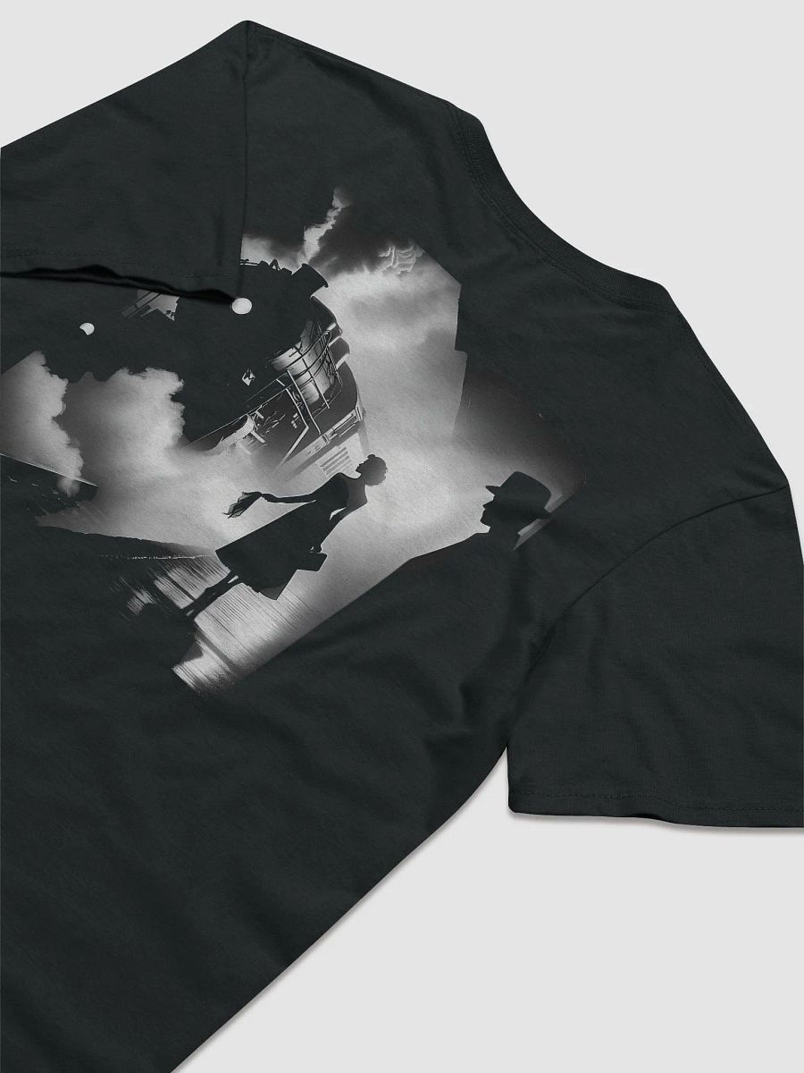 Steamy Departure: Love's Embrace at the Train's Edge (Womens Tee) product image (7)