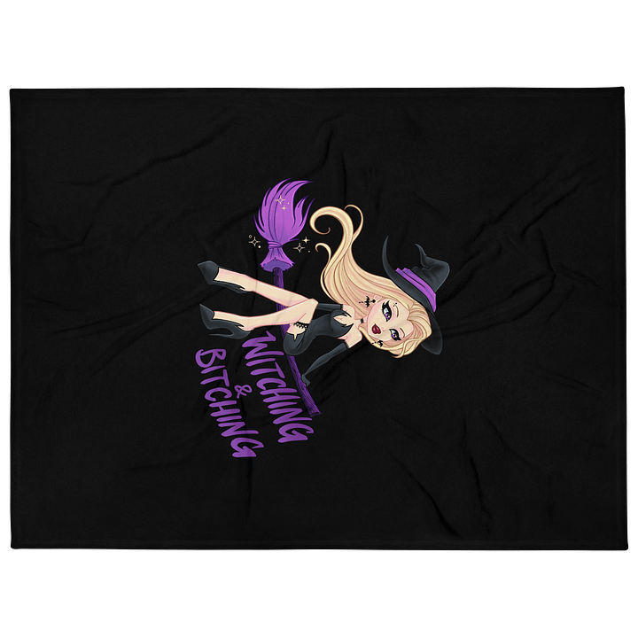 witching & bitching black throw blanket product image (1)