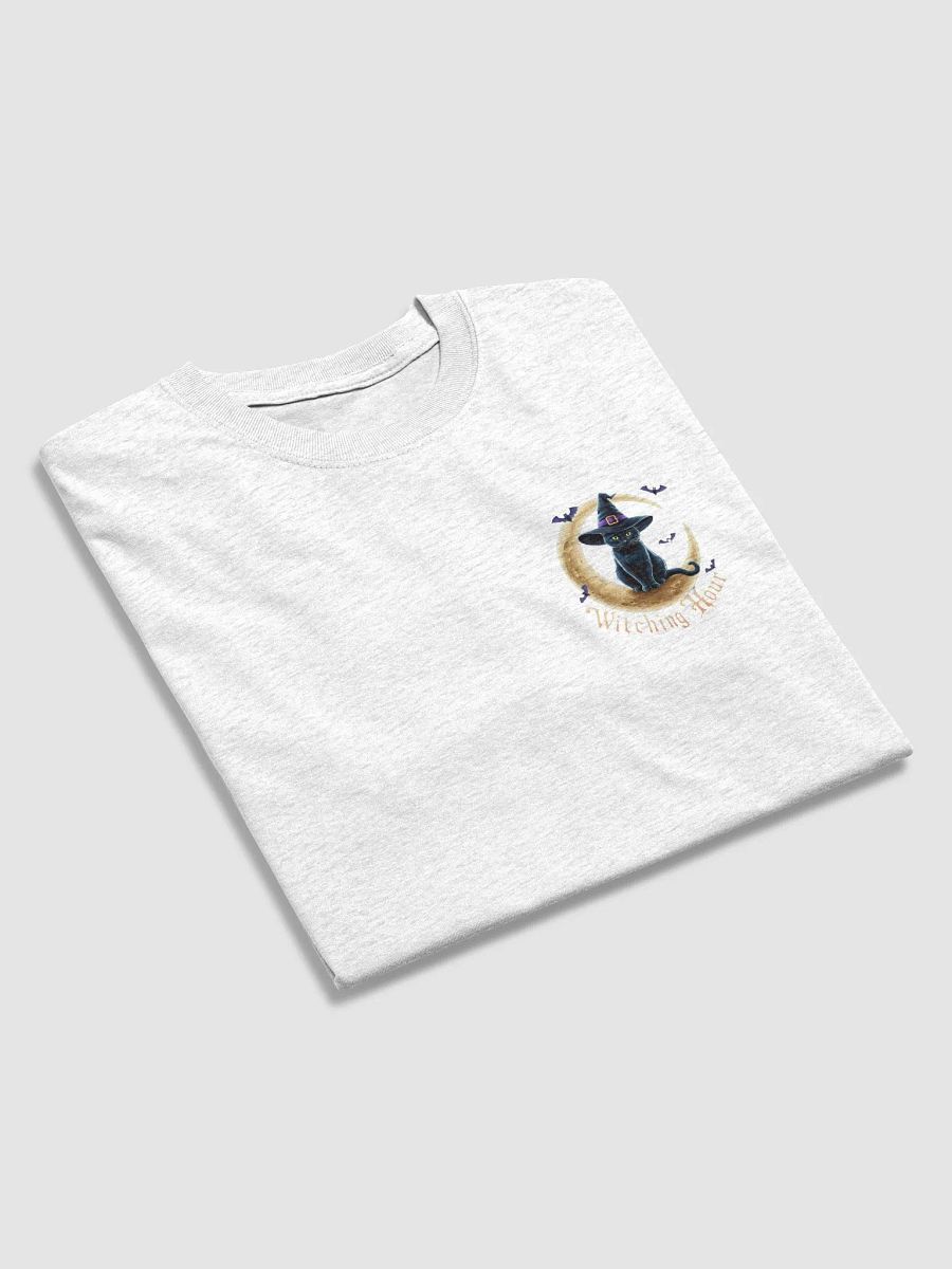 "Witching Hour Cat Halloween T-Shirt – Spooky Black Cat Tee, Perfect for Halloween Vibes!" product image (5)