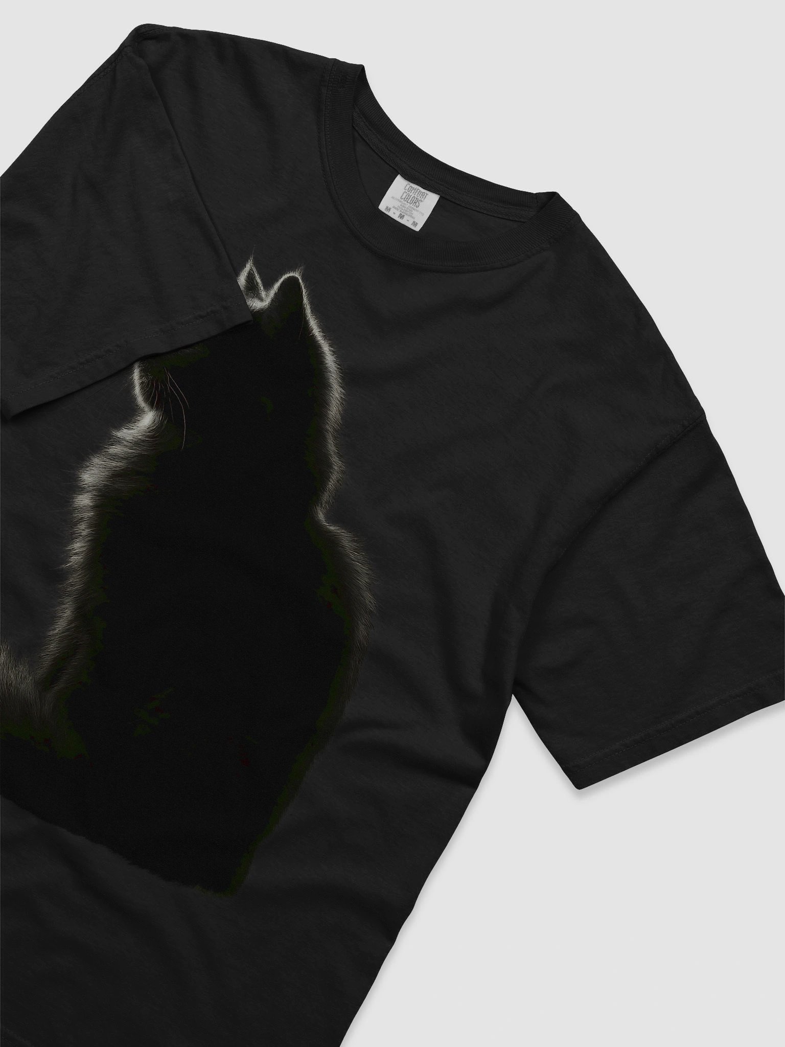 Whiskered Black Cat Silhouette T-Shirt product image (4)