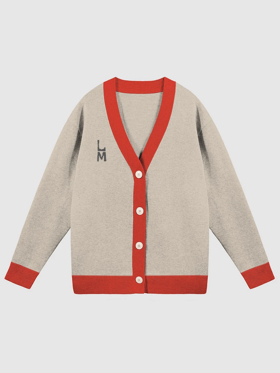 Knitted Cardigan Without Pocket (RED & TAUPE) product image (2)