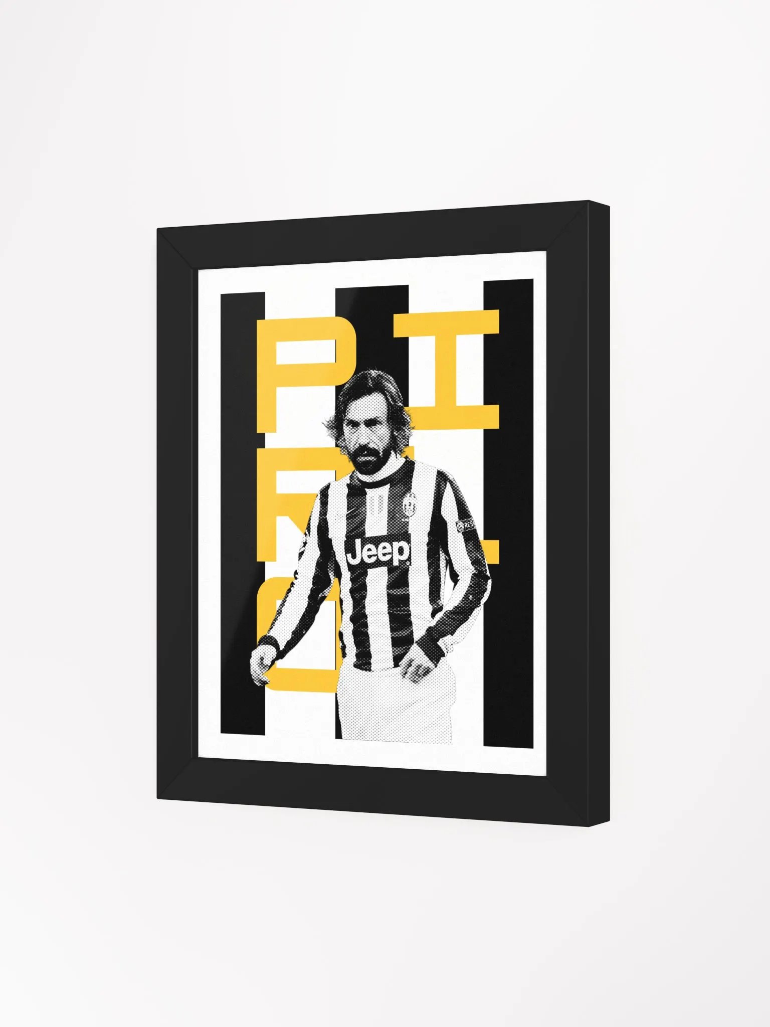 Andrea Pirlo BW Juventus Name Art Framed Print product image (4)