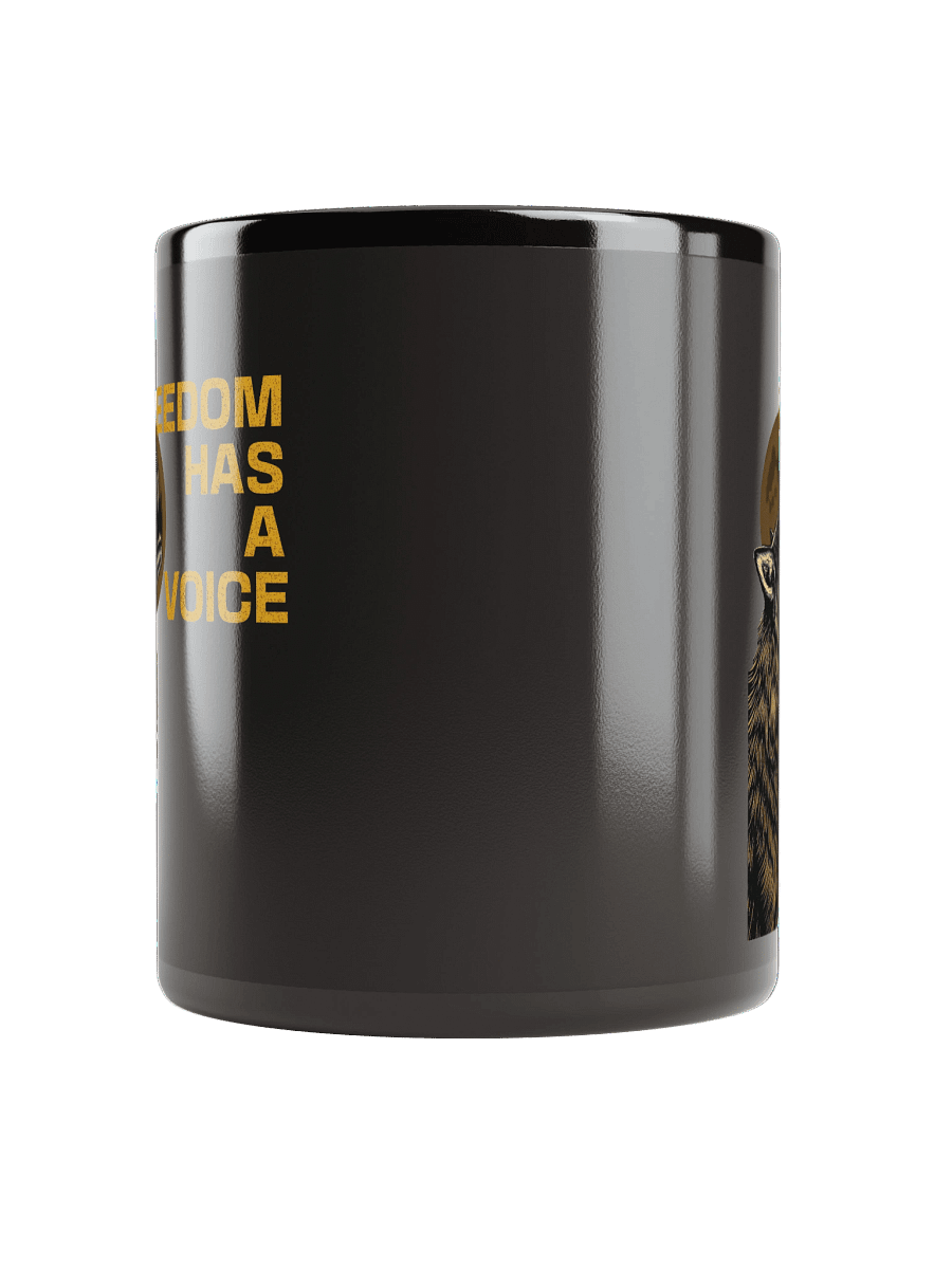 Freedom Has A Voice Howling Wolf - Black Glossy Mug product image (5)
