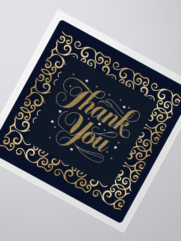 Black & gold elegant square sticker product image (2)