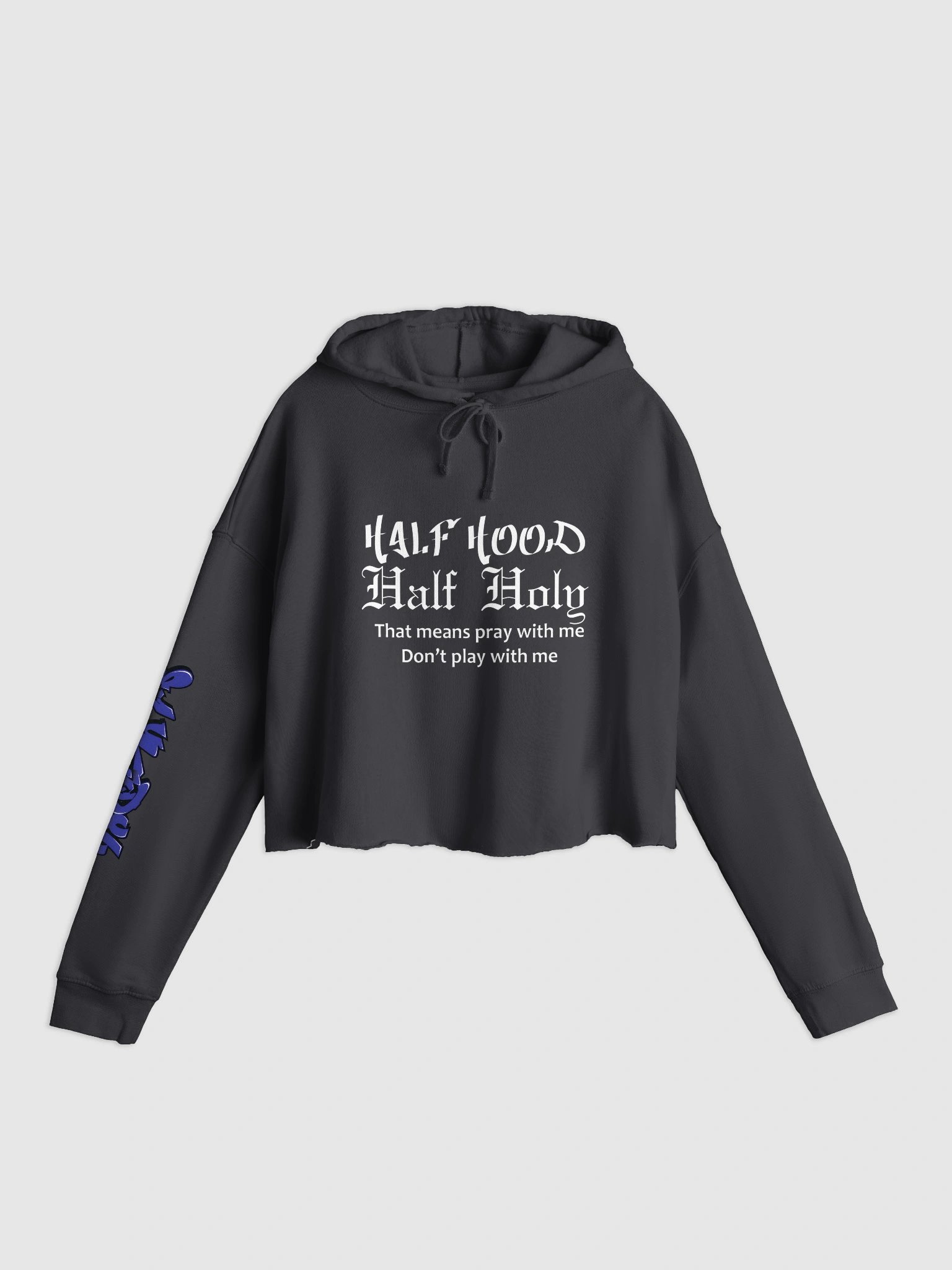 Half Hood Half Holy Light weight crop hoodie product image (3)