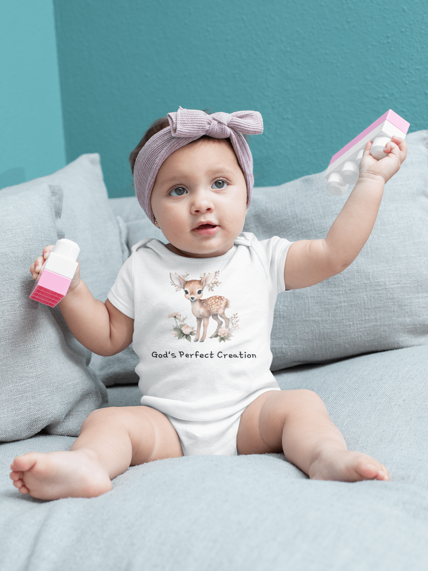 Divine Darling: 'God's Perfect Creation' Baby Onesie product image (1)