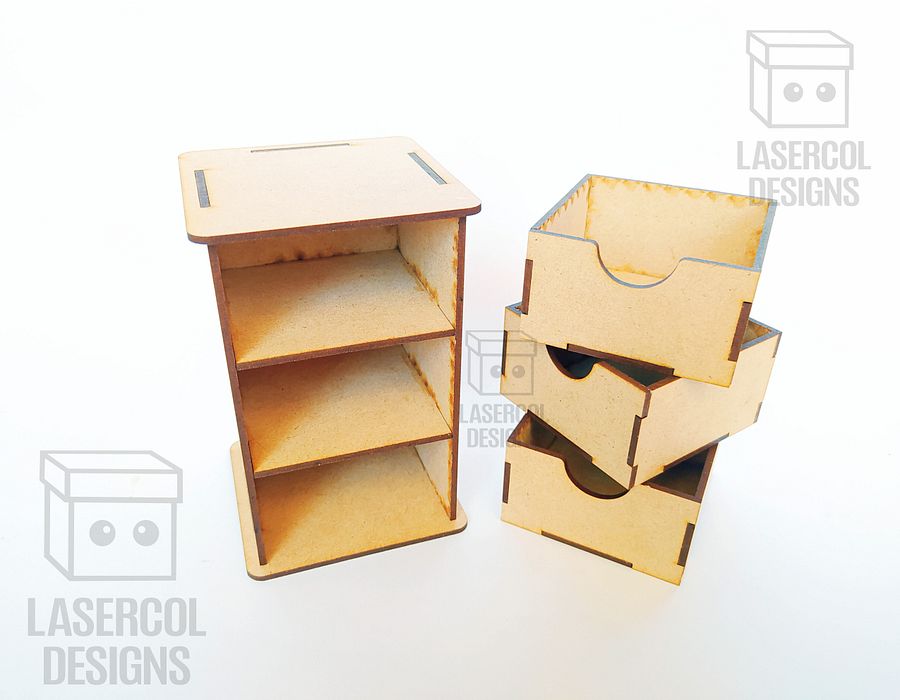 3 Drawers Desk Organizer - Laser Cut Files product image (4)