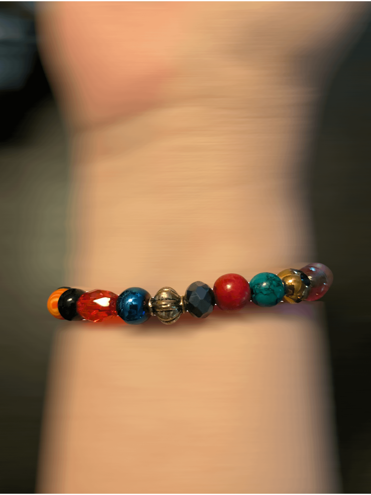 Handmade Multi Color Bracelet with Purple Cross & Bell product image (2)