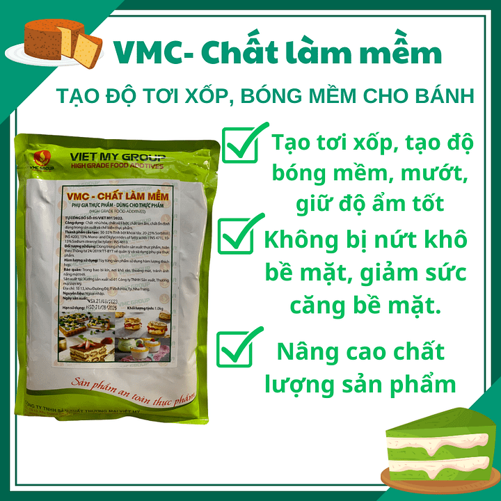 VMC Chất Làm mềm - TẠO ĐỘ TƠI XỐP, BÓNG MỀM CHO BÁNH product image (1)