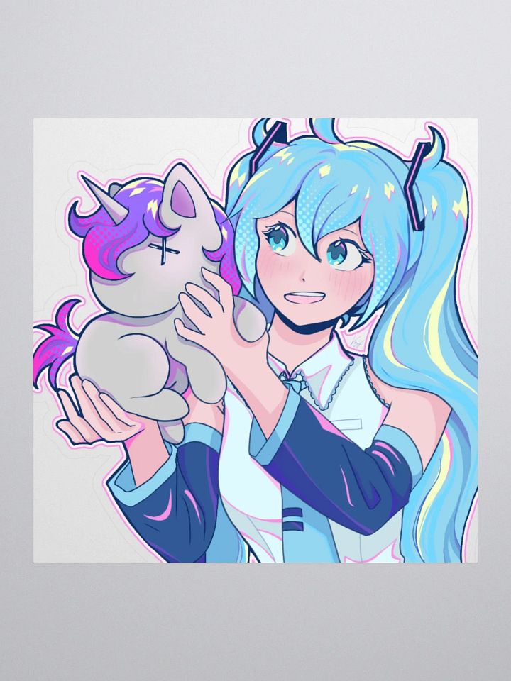Unicorn logo + Miku Kiss-Cut Sticker product image (1)
